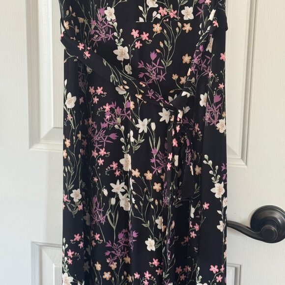American Living Womens Black Floral Dress Size 8 - Picture 3 of 16